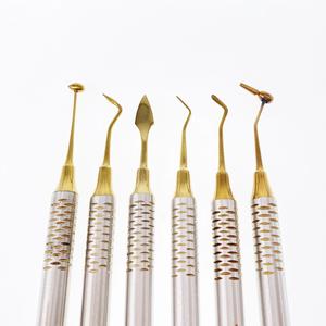 Kit de 6 Instrumentos Ergonómicos para Rellenos Dentales de Composite, Recubiertos en Oro, Herramientas Restauradoras de Acero Inoxidable, Opción de Personalización Completa - Product Image 4