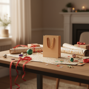 Sacchetto regalo in carta kraft Ilan 20x10x28 cm con manici per confezioni regalo - Product Image 2