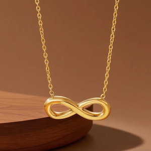 สร้อยคอจี้รูปอินฟินิตี้สำหรับผู้หญิง ทำจากสแตนเลส 304 ชุบทองคำแท้ 18K ด้วยกระบวนการเคลือบไฟฟ้า - Product Image 2