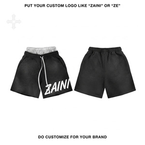 Men Solid Board <b>Shorts</b> <b>Woven</b> 100% Cotton 320 GSM Elastic Waist Drawstring Side Pockets Sequined Waterproof Eco-Friendly Sporty - Product Image 1