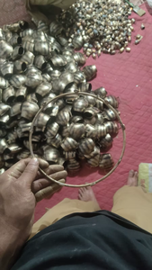 ONE HANDED BID Iron <b>Ring</b> Wind <b>Chime</b> with Golden Finish Round Shape Handmade Antique Design for Home Decoration - Product Image 6