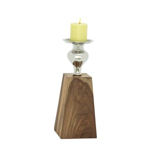 Handcrafted Teak Wood Hurricane <b>Floating</b> Square Nest <b>Candle</b> Holder with Brass Mesh Wholesale - Product Image 1