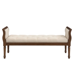 Taburete Otomano de Madera de Caoba Sólida y Duradera Java Furni Craft con Tapicería de Tela, Diseño Tradicional Estilo Hospitalario para Uso en Interiores - Product Image 2