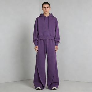 Conjunto Deportivo Verde con Capucha para Hombre, Manga Larga, Color Sólido, Estilo Casual, Corte Regular, Pantalones Deportivos de Algodón de Peso Medio con Bolsillos Laterales - Product Image 4