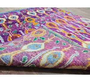 Purple color Hand-Knotted 8x10 Persian Wool Area Rug Multi-Color Abstract Pattern for Living & Dining Room Set reasonable price - Product Image 2