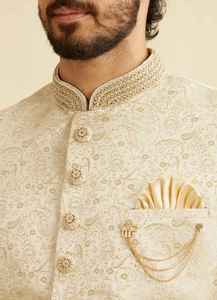Traje Tradicional Real para Hombre, Salwar Kameez, Estilo Indio Pakistaní, Atuendo de Novio, Sin Arrugas, Protección Solar - Product Image 4
