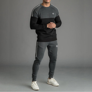 Men's Color Blocking Tracksuit Full Sleeve Crew Neck Casual Autumn Wear Side Pockets Regular Fit Polyester Cotton Mix - Product Image 5