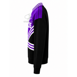 NCNW เสื้อสเวตเตอร์คอกลมผ้าฝ้ายปักลายสีม่วงและสีขาวสำหรับผู้หญิง เสื้อผ้าสำหรับพี่น้องในกลุ่มเพื่อนร่วมชั้น - Product Image 3