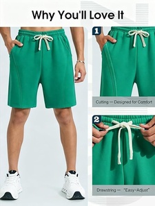 Pantalones Cortos Bermuda para Hombre, Color Verde, con Cordón, Tejido Transpirable, Bolsillos, Cintura Media, 100% Poliéster, Secado Rápido, Logotipo Trasero - Product Image 5