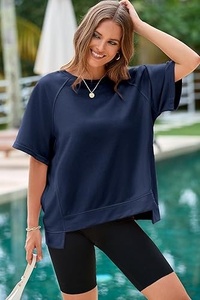 T-shirt en coton uni de haute qualité pour femmes - Product Image 3