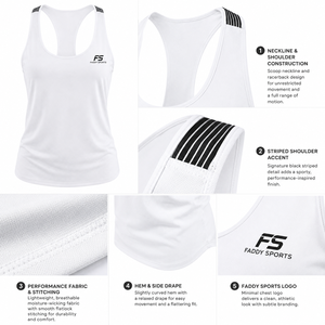 Custom Women Racerback Tank <b>Top</b> Breathable Quick Dry Yoga Gym Vest Athletic Sleeveless Fitness Sports Shirt White Tank <b>Tops</b> - Product Image 3