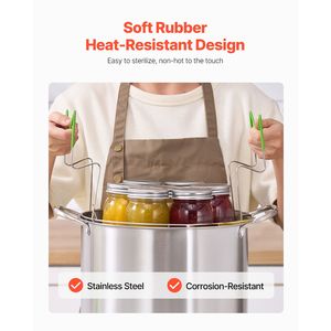 Pentola a bagno maria in acciaio inossidabile da 21 QT con griglia e coperchio in vetro a doppia maniglia per ristoranti - Product Image 4