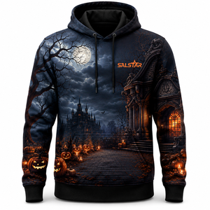 Sudadera con Capucha Gótica de Alta Calidad, Manga Larga, Diseño con Paneles, Antiencogimiento, Teñido Liso, Impresión Digital, Bloques de Color - Product Image 3