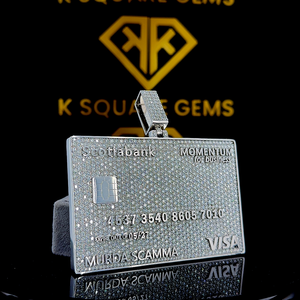 Classique fait à la main plaqué platine en argent sterling 925 en forme de coeur personnalisable pendentif Hip Hop Moissanite avec breloques - Product Image 3