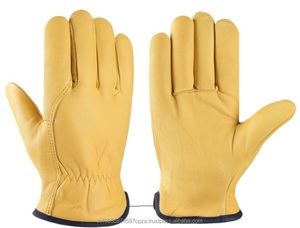 Gants de jardinage en cuir pour hommes et femmes, renforcés, durables, en cuir de vachette, antidérapants et antistatiques, avec poignet élastique - Product Image 2