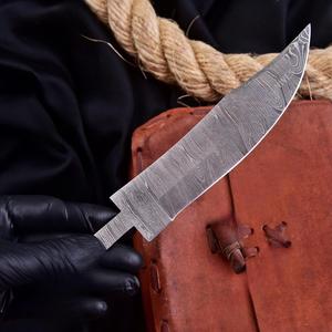 Lame de couteau Skinner en acier Damas de 9 pouces pour la fabrication de couteaux personnalisés, bushcraft, camping, chasse, survie en plein air, bricolage - Product Image 6