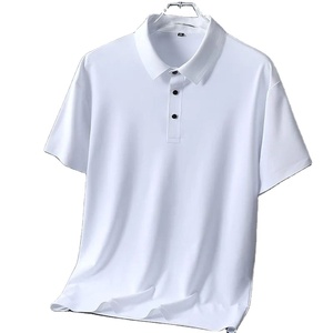 Polo de haute qualité à manches courtes pour hommes, nouvelle collection d'été, haut décontracté en soie glacée en coton/fibre de bambou - Product Image 2