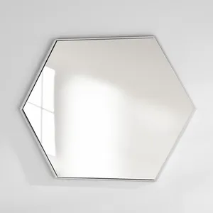 Espejo de Pared Hexagonal, Espejo Decorativo Geométrico de Vidrio Minimalista para Sala de Estar - Product Image 1
