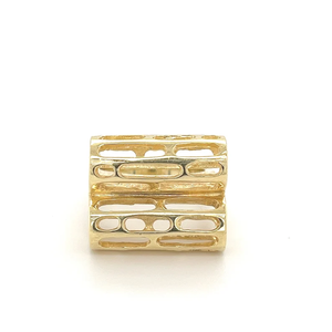 Bague Cocktail Groupe de Diamants Géométriques en Forme de Fleur Plaqué Or 14K Design Moderne Bijou Unisexe Tendance pour Usage Quotidien et Déclaration de Style - Product Image 2