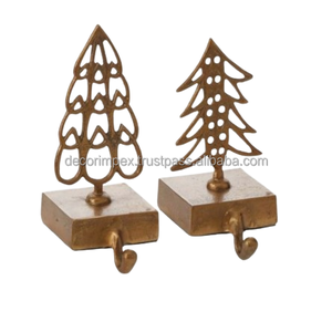 Soporte de calcetín de Navidad de Metal hecho a mano en forma de árbol tela Santa Claus decoración eléctrica tamaño personalizable - Product Image 2