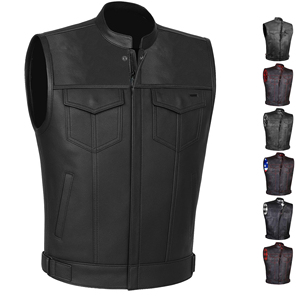Chaleco de Cuero para Hombre, Ropa de Moda, Cómodo, Transpirable, para Motocicleta, Diseño Único, Color Personalizado - Product Image 1