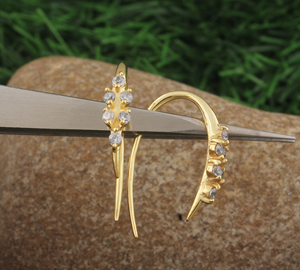 Luxury 18K Rose <b>Gold</b> Plated <b>Earrings</b> AAA Cubic Zirconia Stone 925 Silver Drop <b>Earrings</b> Water Drop Shape Bezel <b>Set</b> High Quality - Product Image 2