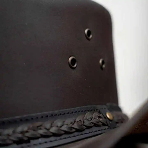 Sombreros de Vaquero de Cuero Unisex de Alta Calidad, Sombrero Fedora de Fieltro con Ala Ancha Clásica y Pliegue Frontal para Viajes y Deportes - Product Image 5