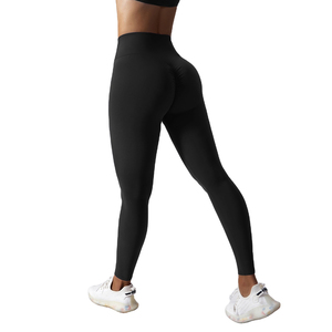 Leggings de yoga taille haute pour femmes, longueur cheville, respirants, antibactériens, en Spandex/Nylon, avec coutures, pour le fitness, avec poches - Product Image 1