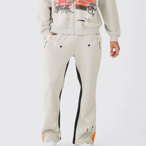 Ensemble de survêtement décontracté pour homme, style streetwear, avec sweat à capuche et pantalon de jogging, en molleton de coton pour l'hiver, imprimé, avec pantalon cargo et sweat à capuche imprimé - Product Image 4