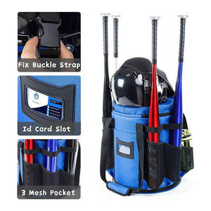 <b>Baseball</b> Backpack With <b>Bat</b> Holder Blue And Black Durable Sports Bag For Training Gear Storage - Product Image 3