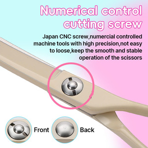 กรรไกรตัดแต่งขนสัตว์เลี้ยง ใบมีดโค้งคม รุ่น JP440C สแตนเลสสตีล สีมาการอง สำหรับคนถนัดขวา ขนาด 6.25/7/7.25 นิ้ว - Product Image 5