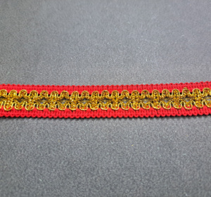 Dentelle crochetée rouge dorée de haute qualité pour vêtements, chaussures, sacs - Décoration de mode nuptiale écologique soluble dans l'eau - Product Image 1