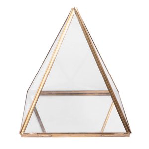 Étiquette en métal poli de forme pyramidale avec boîte en verre pour la décoration de Noël et de la maison, fabriquée dans l'Uttar Pradesh - Product Image 3