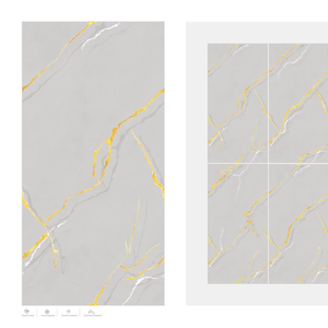 กระเบื้องพอร์ซเลนดีไซน์พรีเมียม ขนาด 60x120 ซม. 600x1200 มม. 24x48 นิ้ว ผิวเงา รูปแบบขนาดใหญ่ ทันสมัย สวยงาม เหมาะสำหรับโครงการหรูหรา - Product Image 1