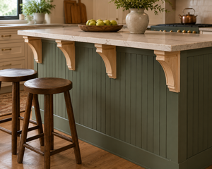 Solid Wood Kitchen Corbel Decorative Rubberwood Bracket for Kitchen Island Cabinet Countertop Support - Product Image 3