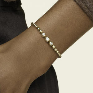 Bracelet à maillons perlés serti de diamants - Product Image 4