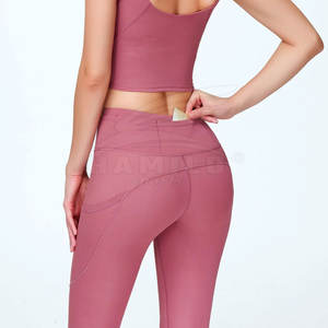 Leggings de Yoga para Hombre de Alta Calidad 2024, Diseño Personalizado, Patrón Sólido, Pantalones Ajustados, Cintura Elástica, Cierre Sin Costuras, Spandex/Nylon - Product Image 2