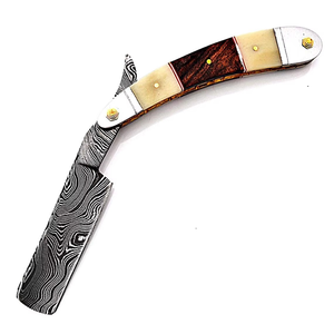 Navajas de Afeitar de Acero Inoxidable con Alto Contenido de Carbono de Damasco Hechas a Mano, Artículos de Salón Seguros, Regalo Personalizado para Hombres - Product Image 1