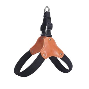 Harnais pour chien réglable en nylon Hong Hyun Yuma avec clochette et fermeture à boucle, style sport, motif à carreaux pour chiens, marron noir - Product Image 1