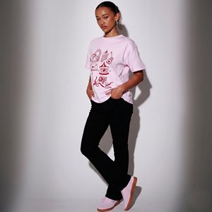 Camiseta Oversize para Mujer, Diseño Personalizado OEM, Color Rosa Claro, Estampado de Autoestima, Transpirable, Cuello Redondo, Estilo Casual - Product Image 6