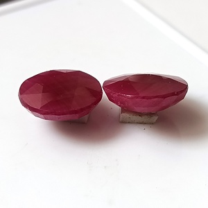 Ensemble de 2 pierres précieuses en rubis corindon naturel d'Afrique, 25,80 carats, taille ronde facettée - Product Image 4
