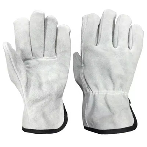 Guantes de Trabajo de Seguridad Resistentes de Cuero Vacuno de Grado AB con Protección para el Pulgar, Sin Forro, de Alta Calidad y Cómodos para Uso Industrial - Product Image 1