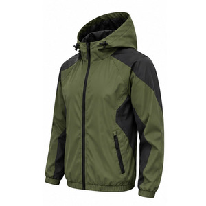 Windbreaker <b>Jacket</b> for <b>Men</b> <b>Lightweight</b> Outdoor Running Water Resistant Full Zip Hooded Sportswear Bulk Order Custom Manufacturer - Product Image 3
