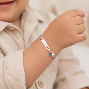 925 Sterling Silver ID Anklet with Unicorn Charm High Polish Color Enamel Cute <b>Animal</b> Style Personalized Jewelry for Girls Kids - Product Image 1