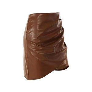 Up Design International Factory Made Women Casual Leather Mini Skirt High Quality Breathable Customizable Skirt - Product Image 2
