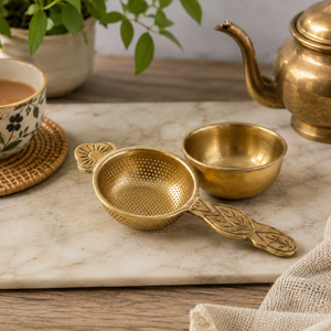 Brass Loose Leaf <b>Tea</b> Strainer Fine Mesh <b>Tea</b> <b>Infuser</b> Filter Reusable <b>Tea</b> Brewing Strainer for Teapot Kitchen Accessories - Product Image 4
