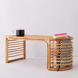 High Quality Handcrafted Natural Rattan <b>Lap</b> <b>Desk</b> Laptop Bed <b>Tray</b> Table with Magazine Rack Suitable for Bedroom & Sofa Use - Product Image 2