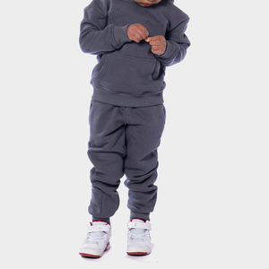 Boys Hooded Tracksuit Solid Color Full Sleeve Sporty Loose Fit 100% Cotton Fleece Eco-Friendly <b>Winter</b> <b>Wear</b> with Side Pockets - Product Image 5