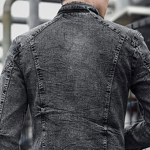 Fashion Hooded <b>Denim</b> <b>Jacket</b> for Men <b>Lightweight</b> Casual Outerwear Breathable Eco-Friendly Modern Stylish Design Comfortable - Product Image 6