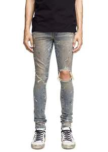 Pantalon évasé pour homme avec logo personnalisé, très respirant, coupe ample, en jean délavé vintage, style streetwear, été/hiver, vente en gros - Product Image 6